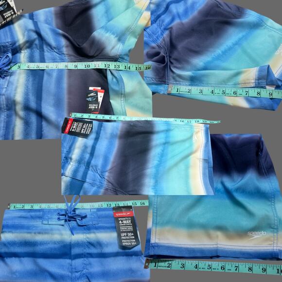 Speedo Bondi Boardshort 20" Men's Size Small NWT Multicolor Blue UPF 50+ - Picture 9 of 9
